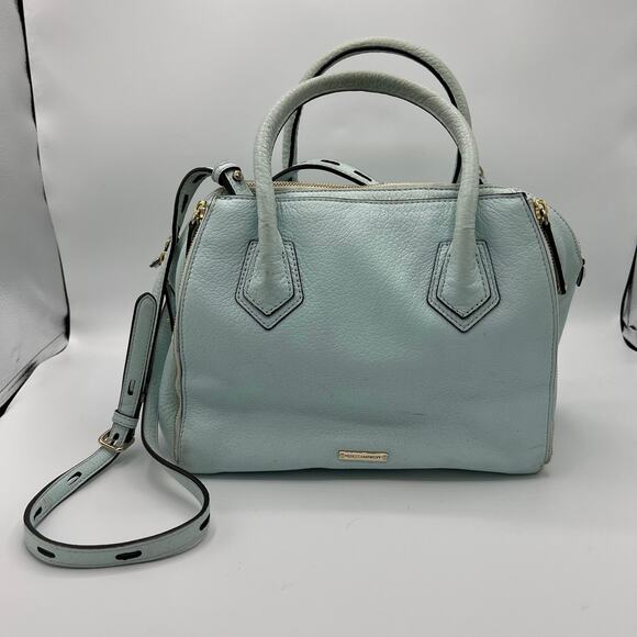 Rebecca Minkoff Light Blue Leather Crossbody Bag - Picture 1 of 6